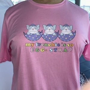 NWT French Bulldog T-shirt XL Frenchie Friends Easter egg dogs NEW